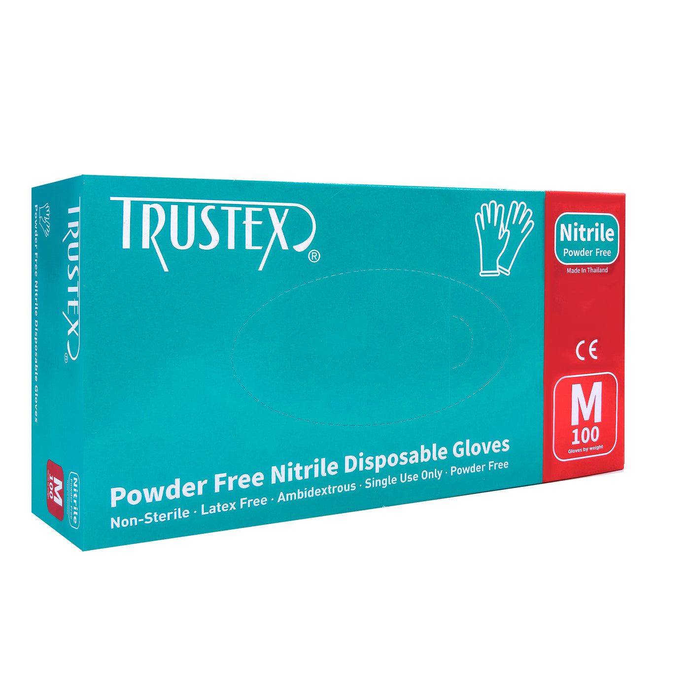Trustex Medical Gloves | Powder Free | Box of 100 | Size Medium