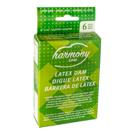 Harmony Latex Oral Dams, Retail Box of 6, Case of 100