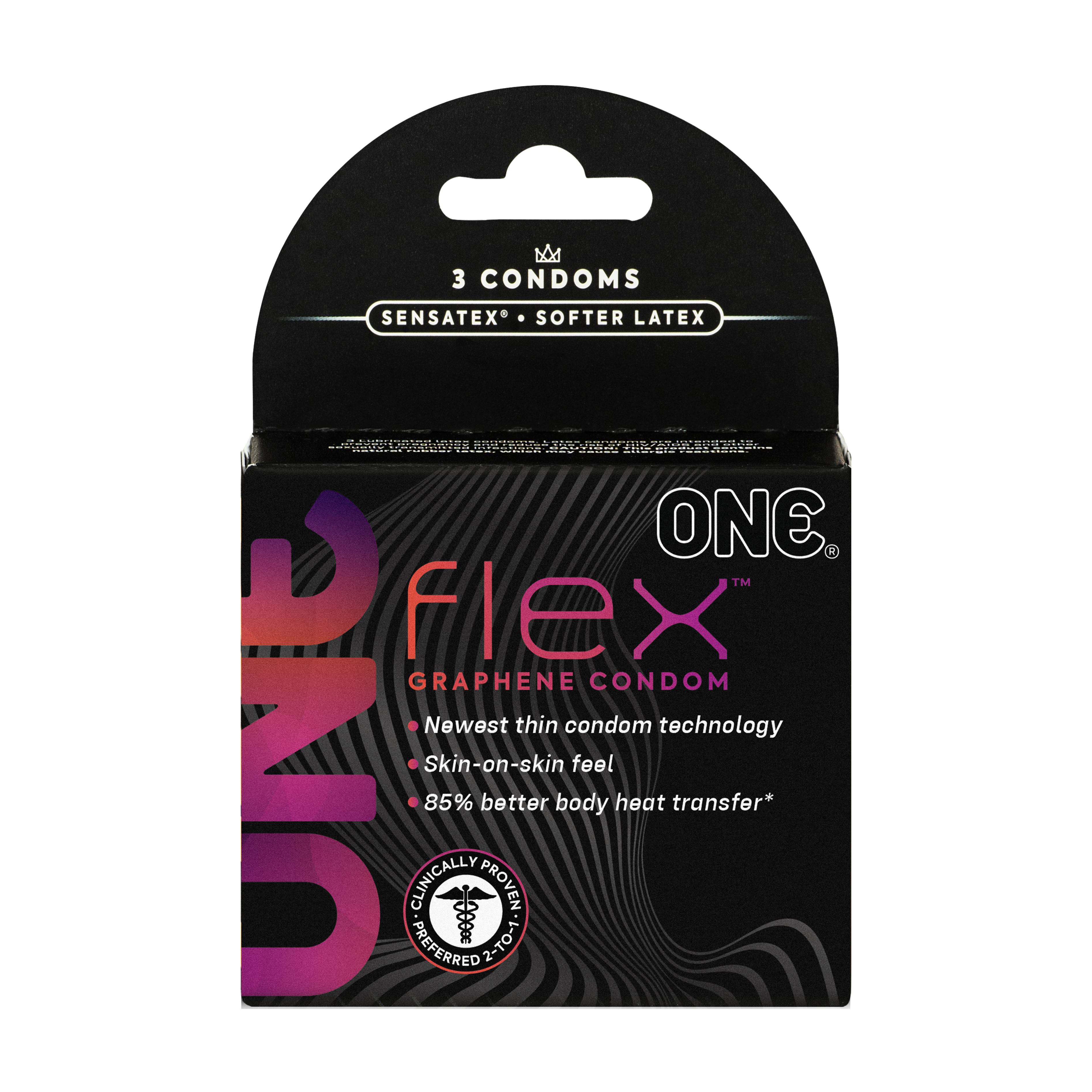 ONE® Flex™ Graphene Condom 3-count, Case of 36