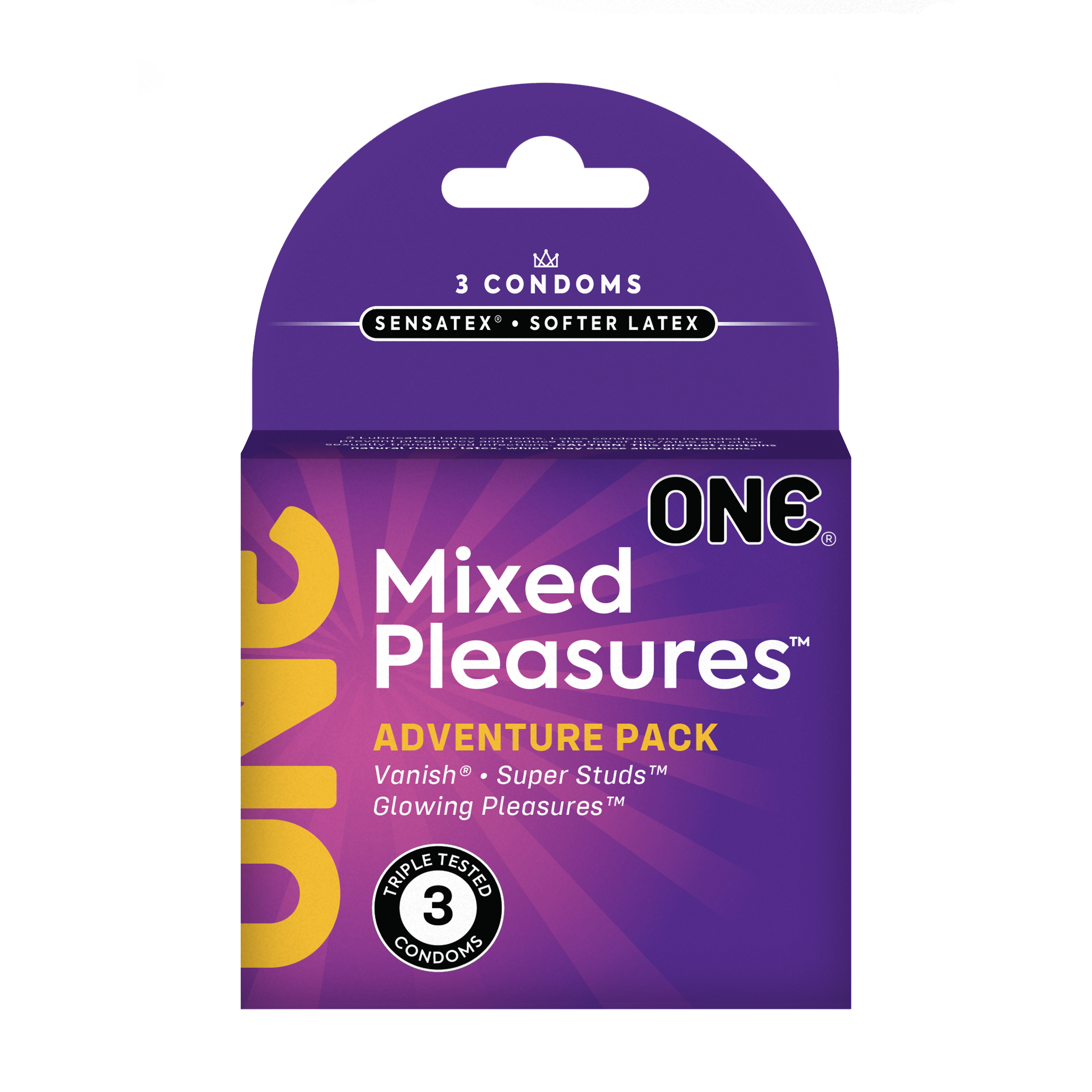 ONE® Mixed Pleasures Condoms 3-Pack, Case of 36