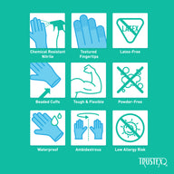 Trustex General Purpose Gloves Large, Latex-Free & Powder-Free, Case of 1000