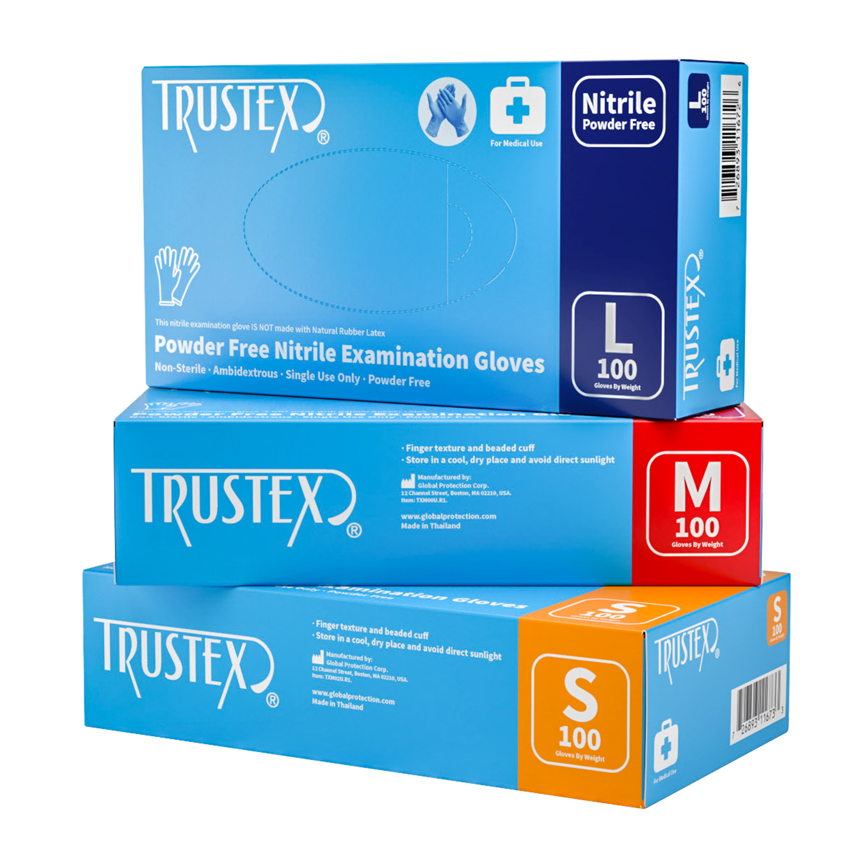 Trustex Medical Exam Gloves Large, Latex-Free & Powder-Free, Case of 1000