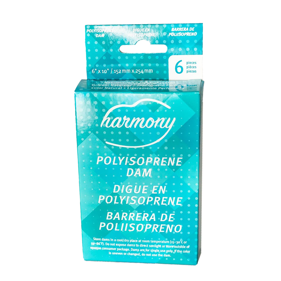 Harmony Polyisoprene Oral Dams, Pack of 6