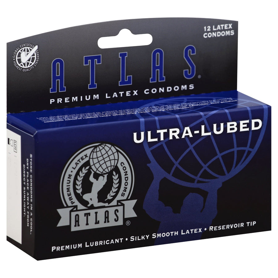 Atlas Ultra-Lubed Condoms, 12pks, Case of 48 (8 Bundles of 6)