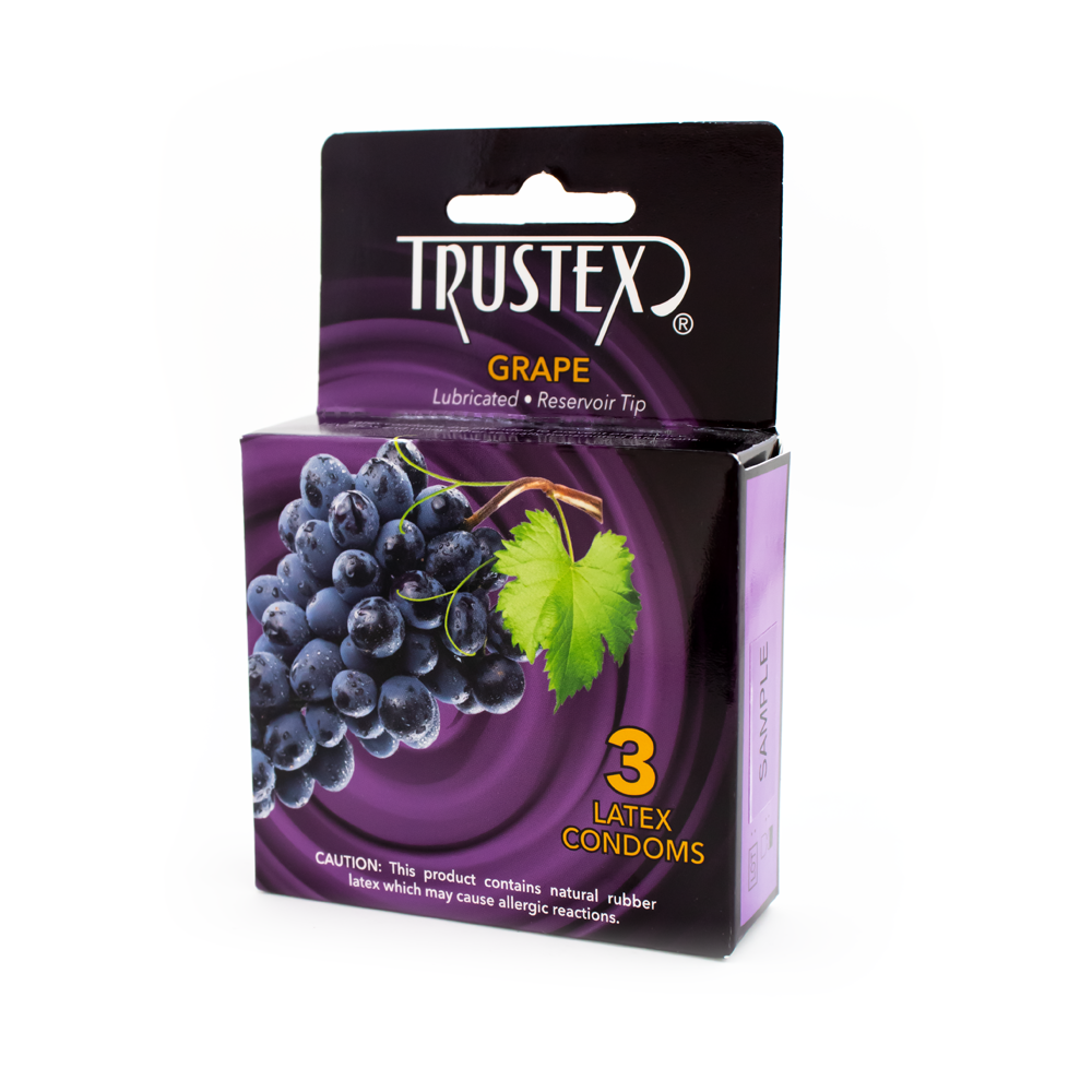 Trustex Grape Condoms 3-pack, Case of 72