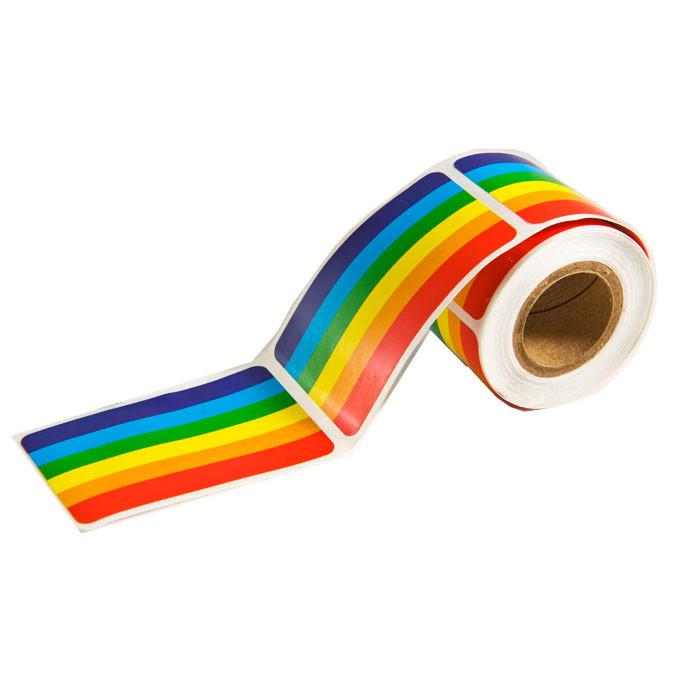Rainbow Flag Sticker,  Roll of 100