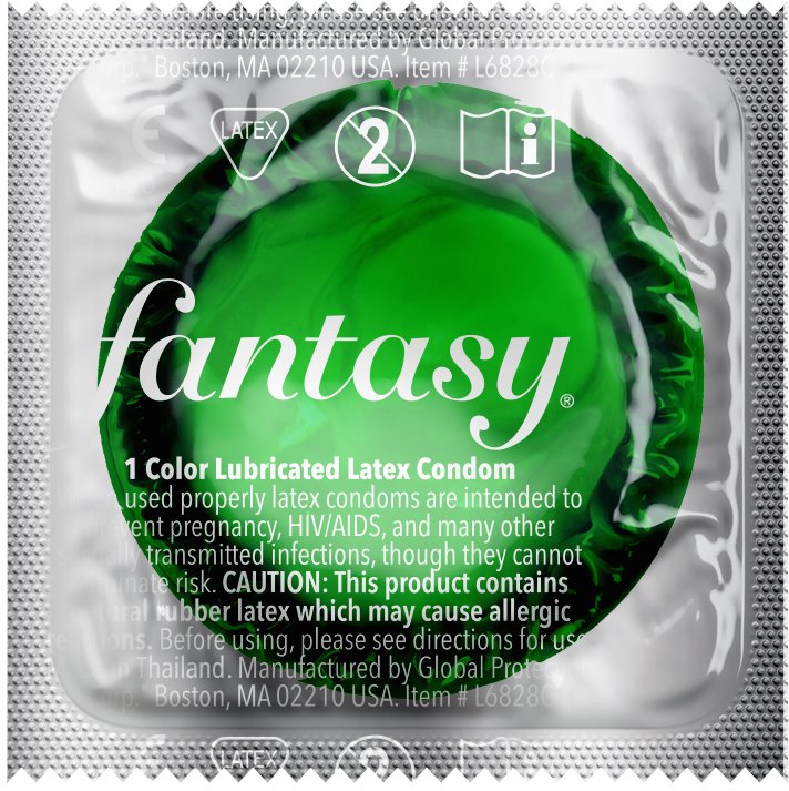 Fantasy Assorted Colors Lubricated Condoms Global Protection Corporation · Global Protection 6856
