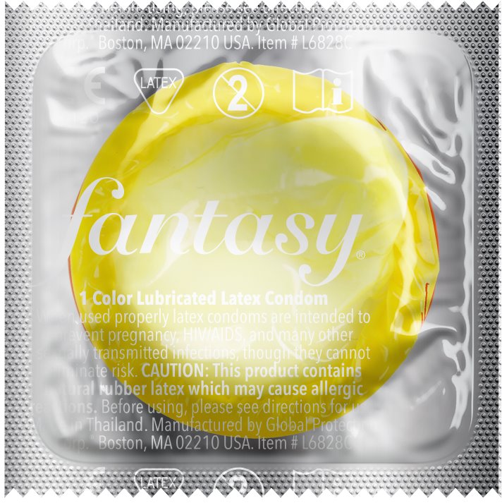 Fantasy Assorted Colors Lubricated Condoms,  Case of 1000