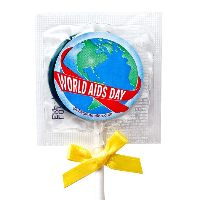 World AIDS Day Condom Pops, Bag of 50