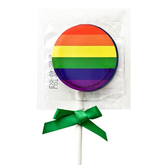 Pride Rainbow Condom Pops, Bag of 50