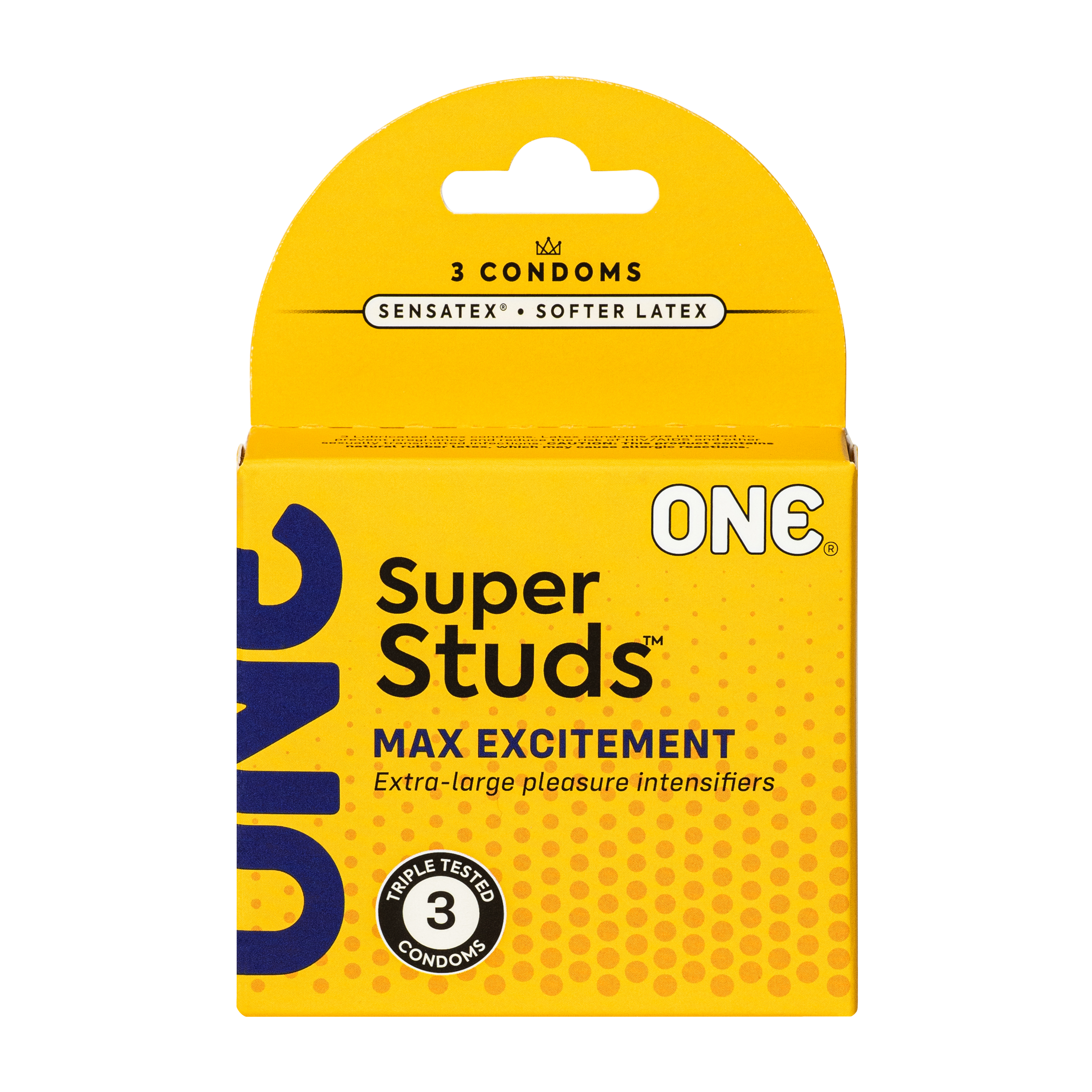 ONE® Condoms Super Studs 3-Pack, Case of 36