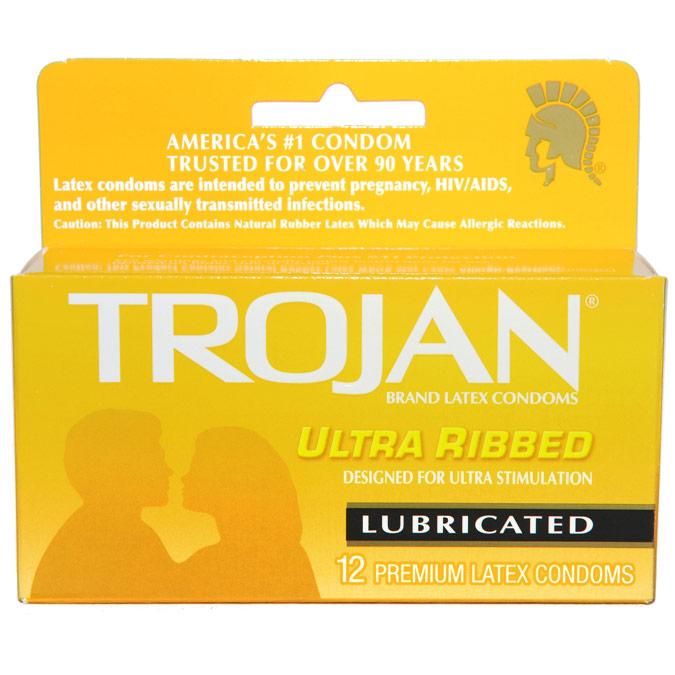 Trojan Ultra Ribbed 12pks,  Bundle of 4