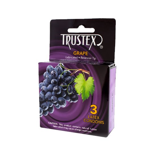 Trustex Grape Condoms 3-pack, Case of 72