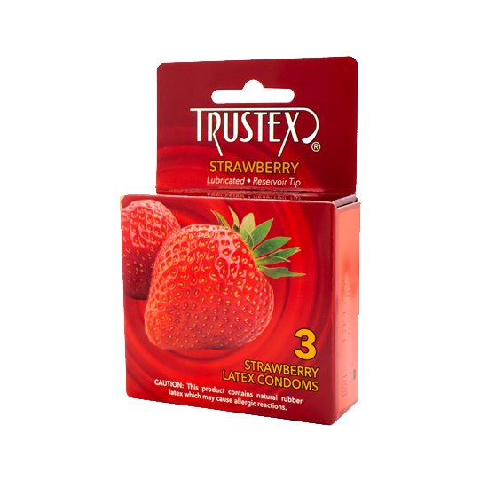 Trustex Strawberry 3-pack, Case of 72