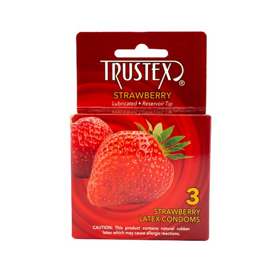 Trustex Strawberry 3-pack, Case of 72