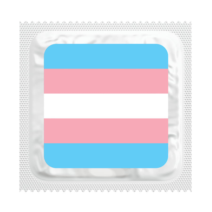 Transgender Pride Flag Condoms, Bag of 50