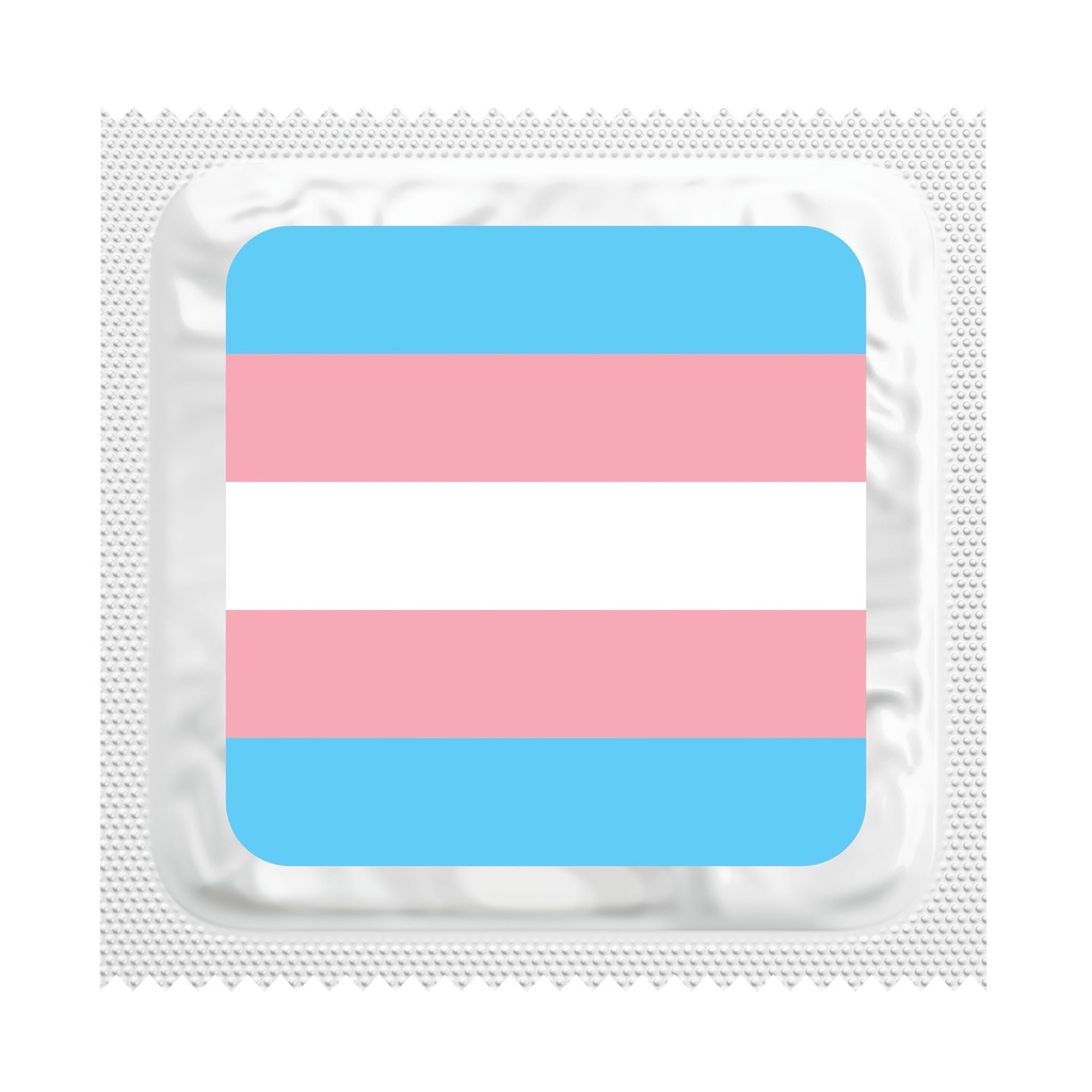 Transgender Pride Flag Condoms, Bag of 50