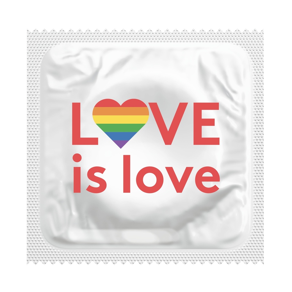 Love is Love Heart Condoms, Bag of 50