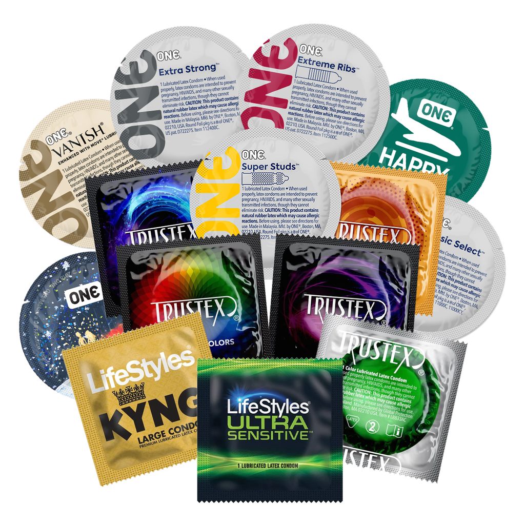 Assorted Bulk Condom Sampler, Case of 1,024