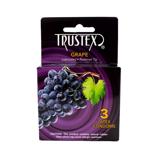 Trustex Grape Flavored Lubricated 3-Pack, case of 72