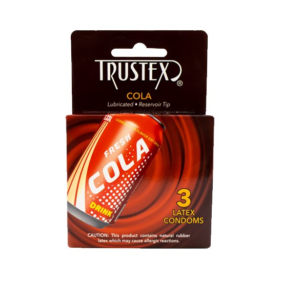 Trustex Cola Flavored Lubricated 3-Pack, case of 72