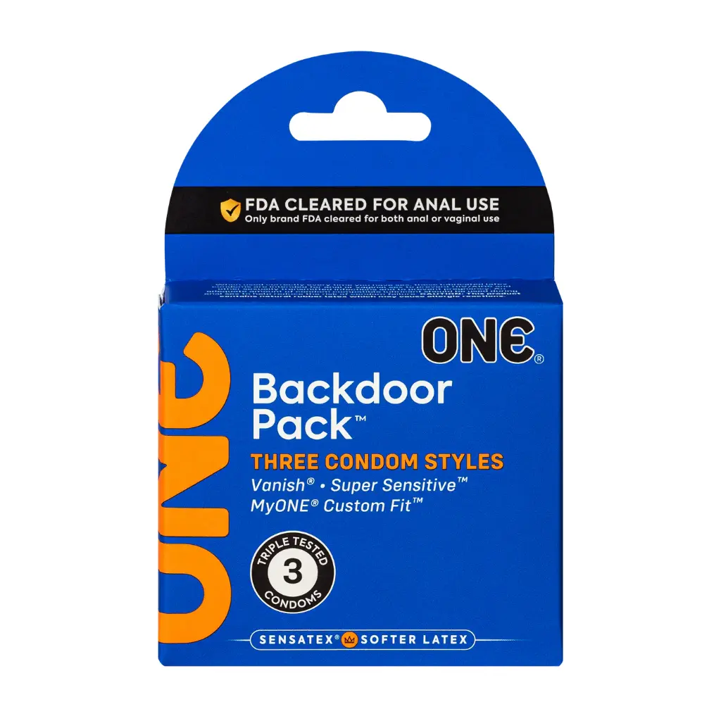 ONE Condoms Backdoor Pack 3-count, Case of 36