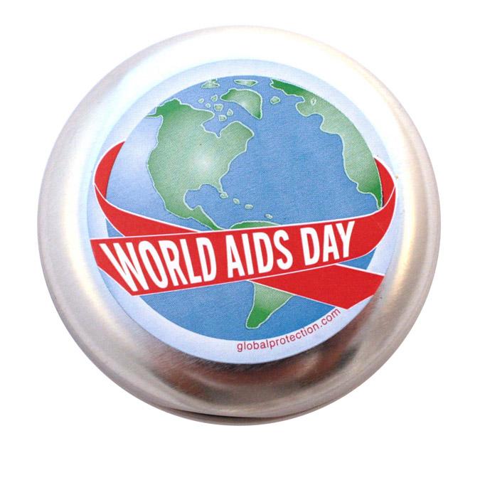 World AIDS Day Silver Condom Cases, Bag of 10