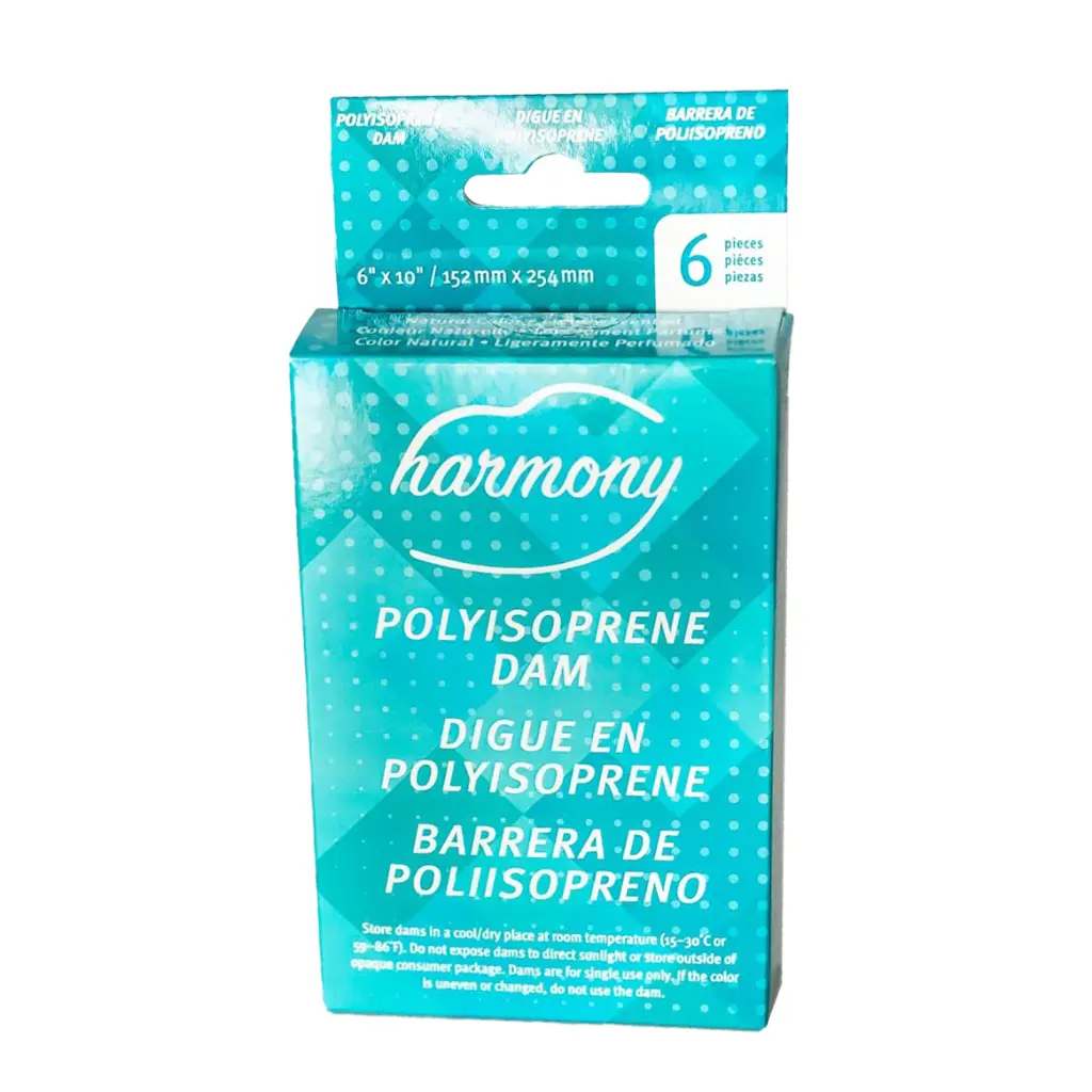 Harmony Polyisoprene Oral Dams, Pack of 6