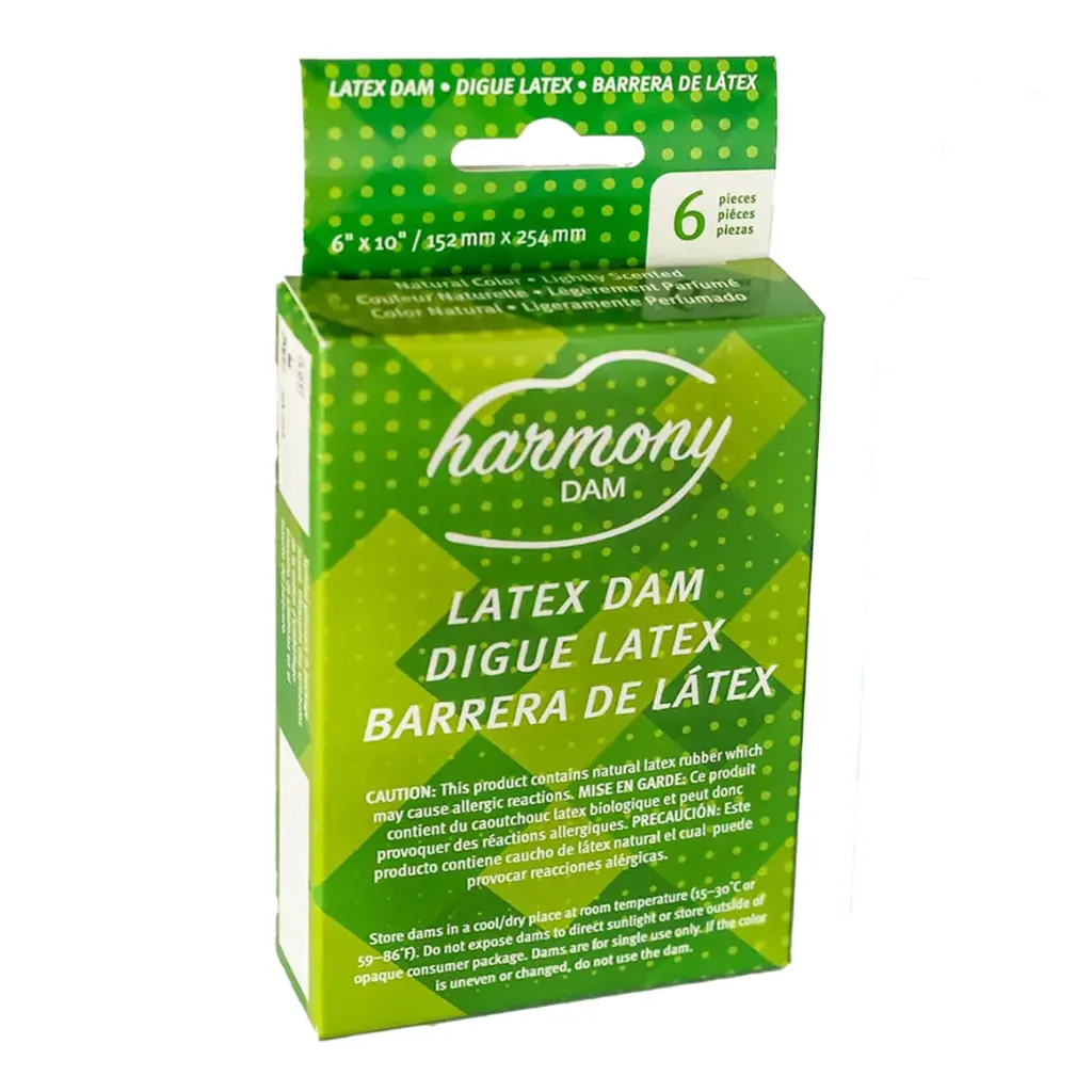 Harmony Latex Oral Dams, Pack of 6, Case of 100