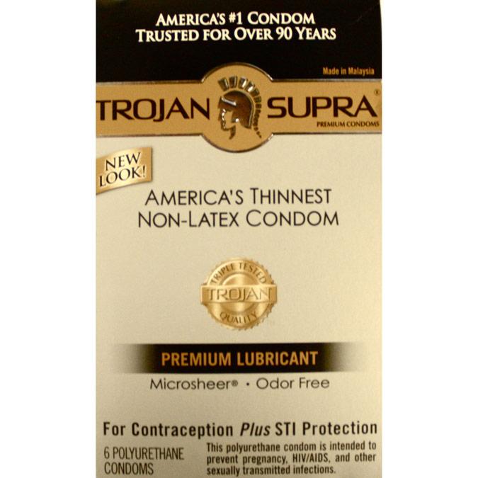 Trojan SUPRA Non-Latex Lubricated 6pks,  Bundle of 4