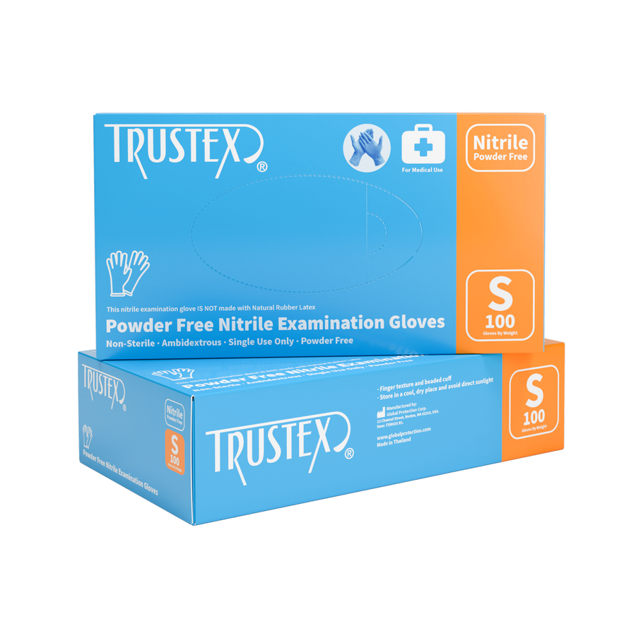 Trustex Medical Exam Gloves Small, Latex-Free & Powder-Free, Case of 1,000