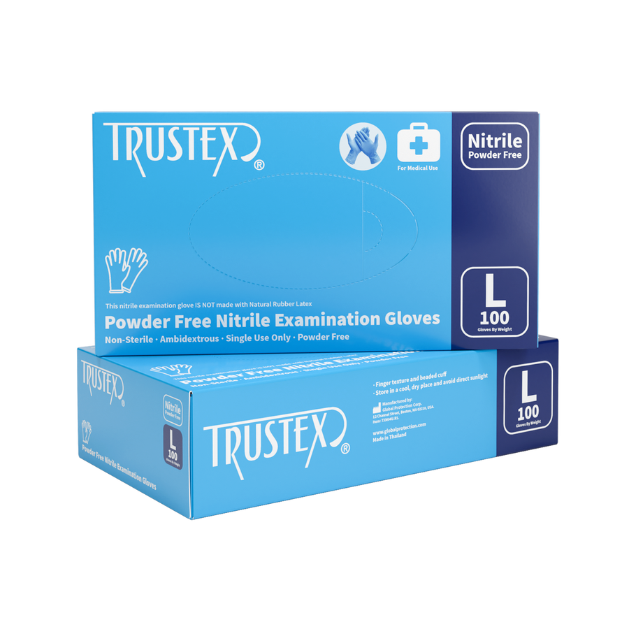 Trustex Medical Exam Gloves Large, Latex-Free & Powder-Free, Case of 1,000