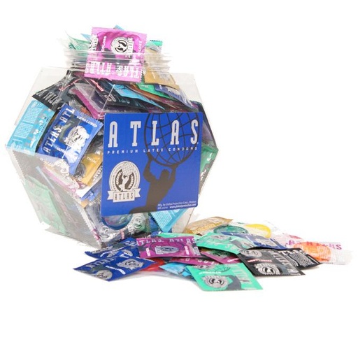 [10000AB] Assorted Atlas® Condoms, Bowl of 144