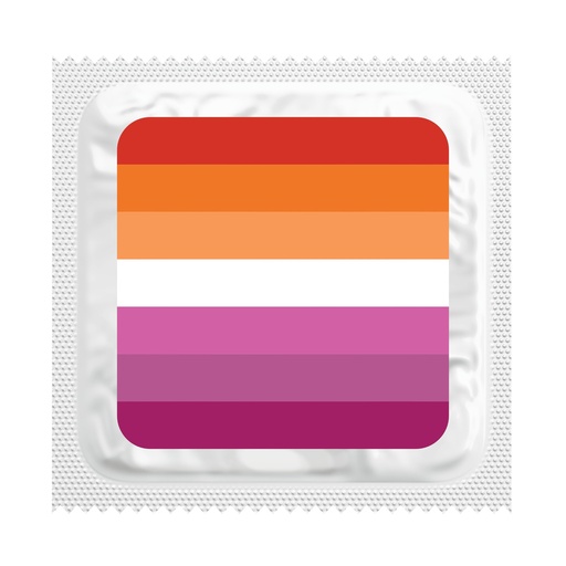 [BKU26] Flag for the Lesbian Community Condoms, Bag of 50