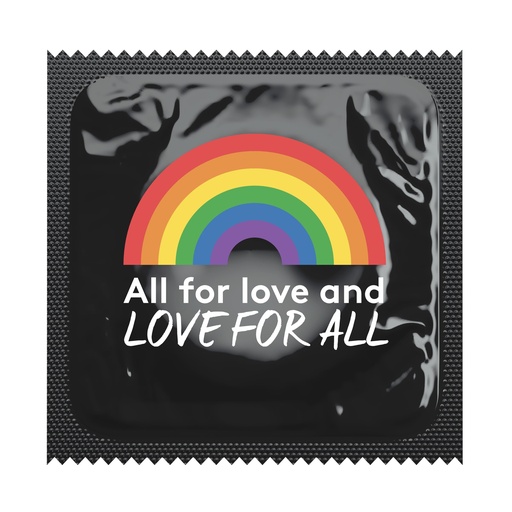 [BKU31] All for Love Rainbow Pride Condoms, Bag of 50