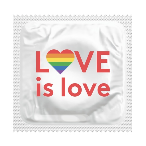 [BKU33] Love is Love Heart Condoms, Bag of 50