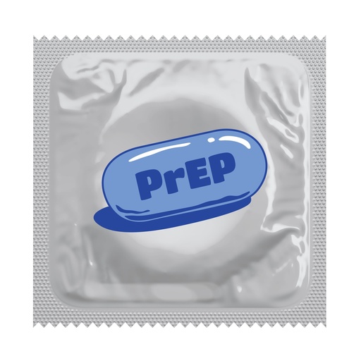 [BKU45] PrEP Blue Pill HIV Awareness Condoms, Bag of 50