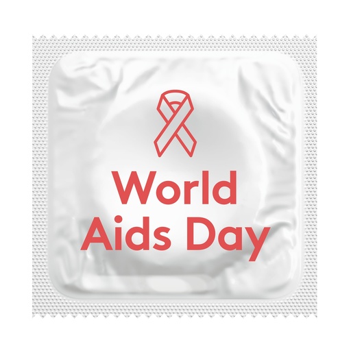 [BKU54] World Aids Day HIV Awareness Condoms, Bag of 50