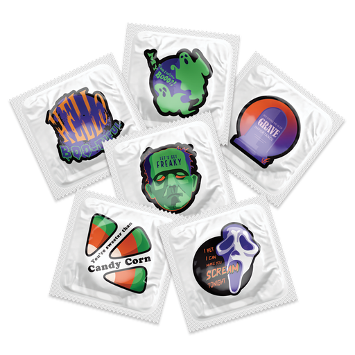 [BKU55] Assorted Naughty Halloween Condoms, Bag of 50