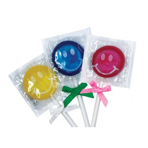 [JPR] Assorted Smiley Condom Pops, Bag of 50