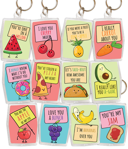 [KPR6] Cute Fruit Condom Keychains, Bag of 48