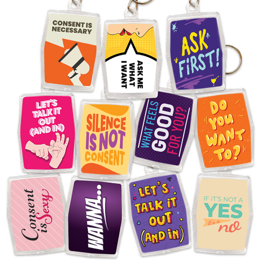 [KPR8] Consent Promotion Condom Keychains, Bag of 48