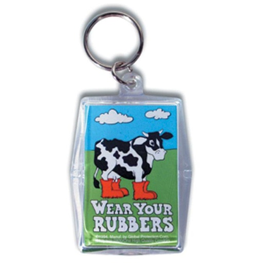 [KPU37] Wear Your Rubbers (Cow Graphic) Condom Keyper, Bag of 10