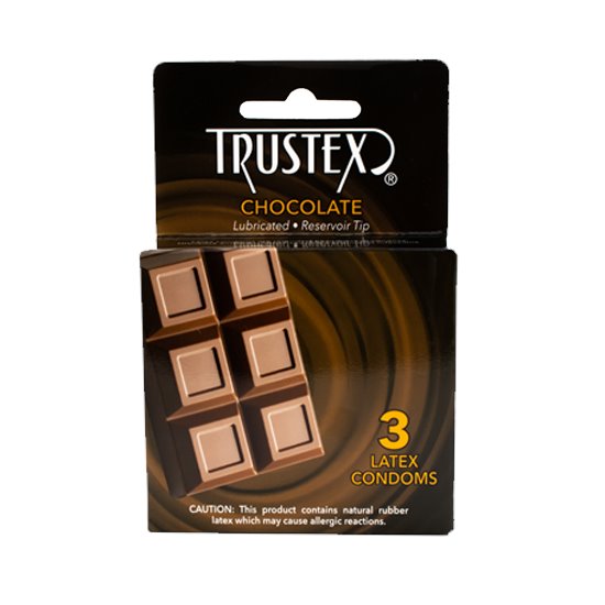 trustex non lubricated condoms Trustex Chocolate Condoms 3-pack, Case of 72