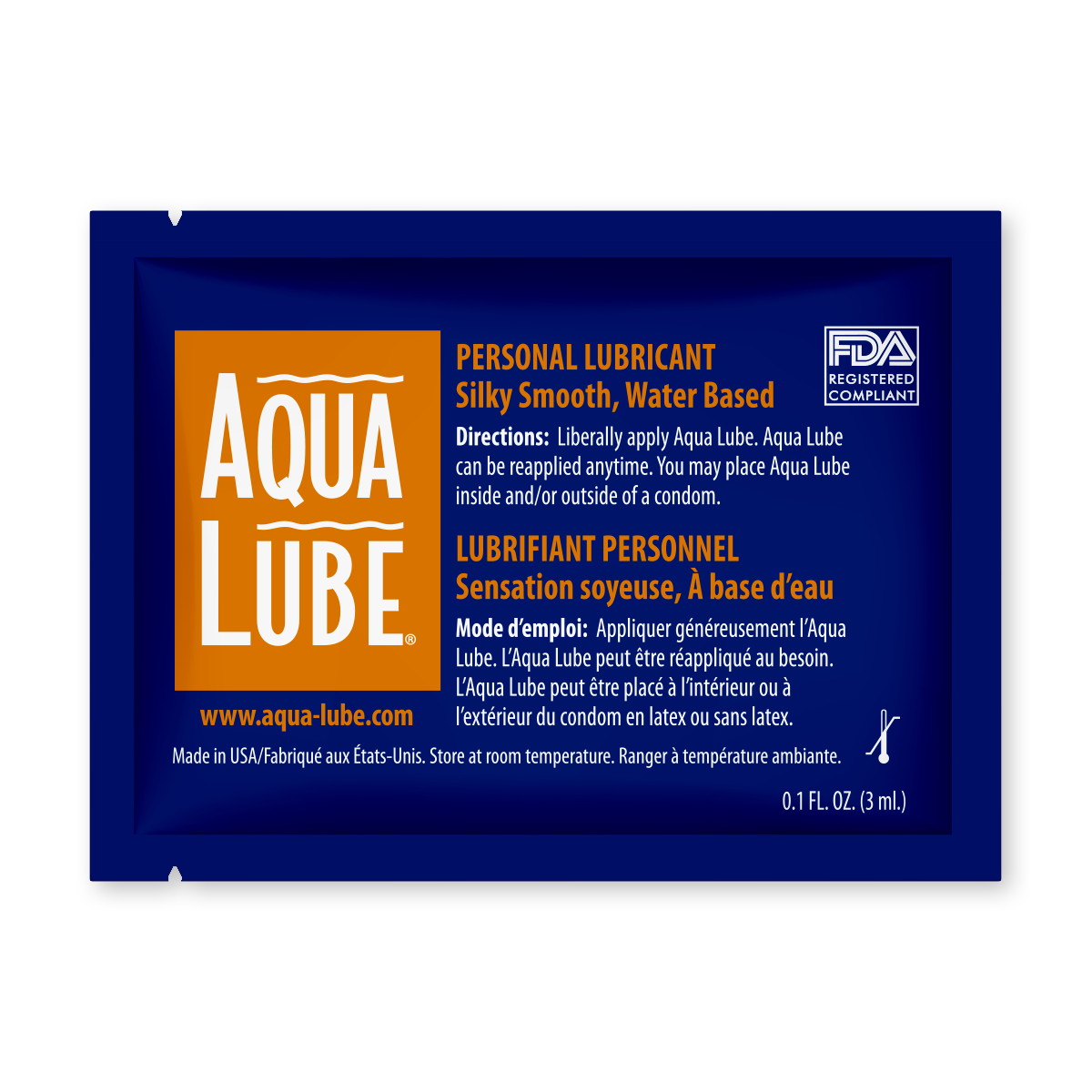 Aqua Lube Lubricant 3ml Foil Packs, Bag of 144 | Global Protection Corp.