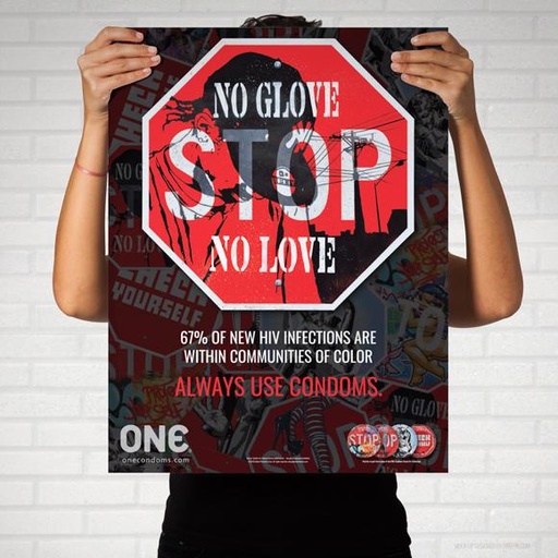 [11EPOS3] ONE® Street Art Collection Poster, "NO GLOVE, NO LOVE"