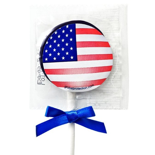 [SPU1] American Flag Condom Pops, Bag of 50