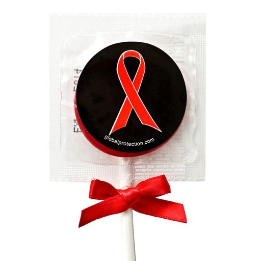 [SPU4] Red Ribbon Condom Pops, Bag of 50