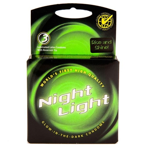 [12003C] Night Light Condoms 3pks, Case of 144 (24 Bundles of 6)